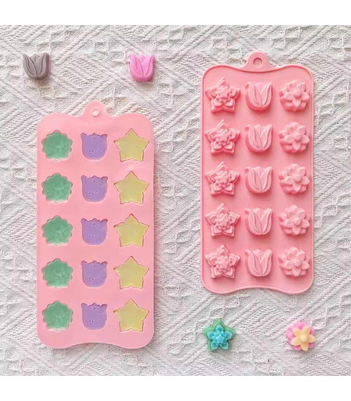 MOLDE DE SILICONA MINI FLORES  21x10.3CM