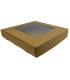 CAJA CON VISOR MARRON Y BLANCO 27x27x4.5CM 12PCS