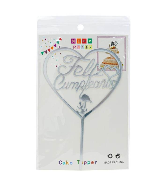 Centro de torta acrílico diseños feliz cumpleaños 