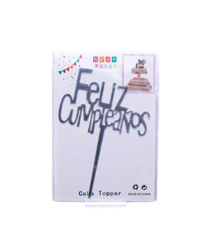 Centro de torta acrílico diseños feliz cumpleaños 