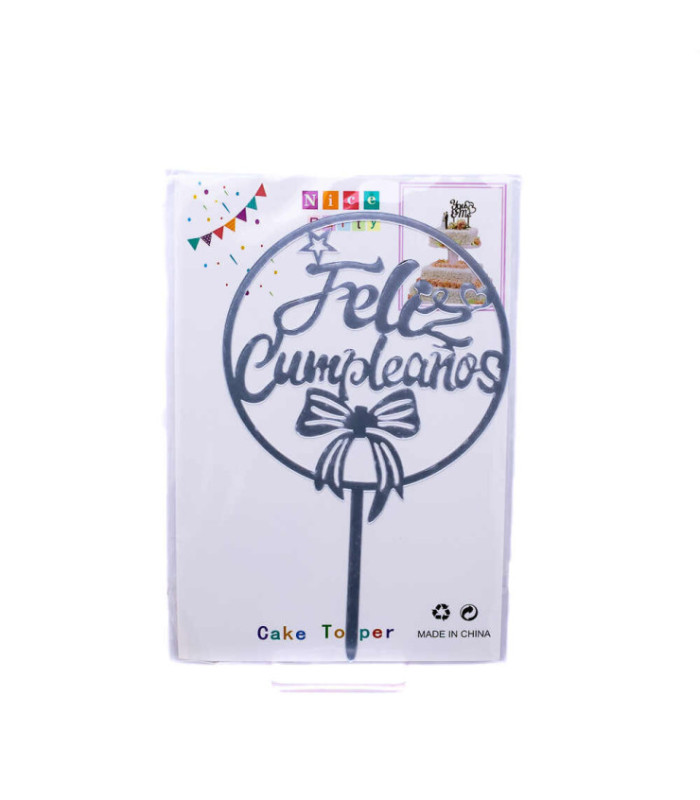 Centro de torta acrílico diseños feliz cumpleaños 