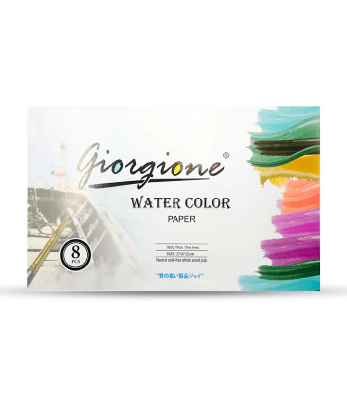 Hoja acuarela 21x12cm 8pc GIORGIONE