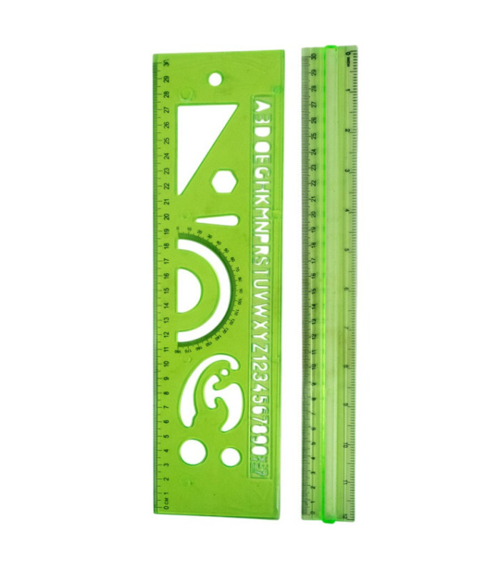 Set de regla y figuras geometricas