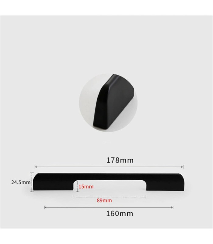 MANIJA PARA CAJON NEGRO 178MM