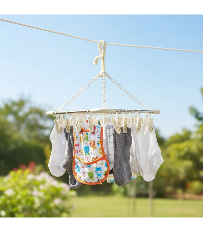 TENDEDERO DE METAL CUDRADO 20PINZAS