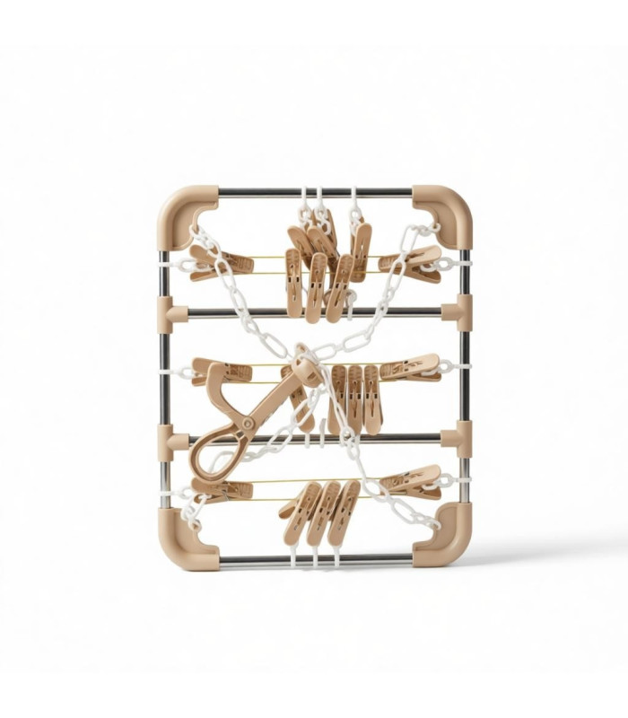 TENDEDERO DE METAL CUDRADO 20PINZAS