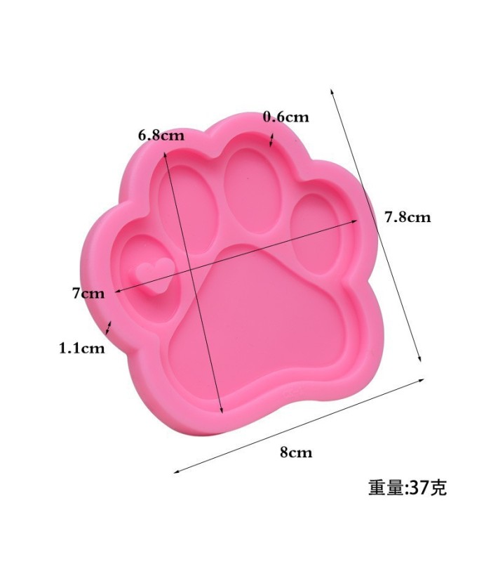 Molde de silicona colgante pata de perro 8x8cm