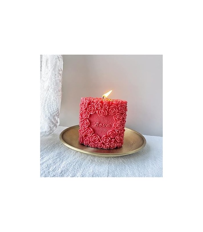 Molde de silicona diseño rositas 8x8.5cm