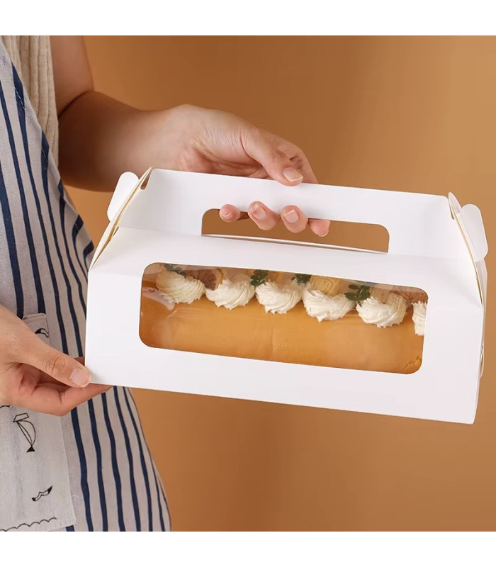 CAJA P/ POSTRE BLANCO 27x9CM