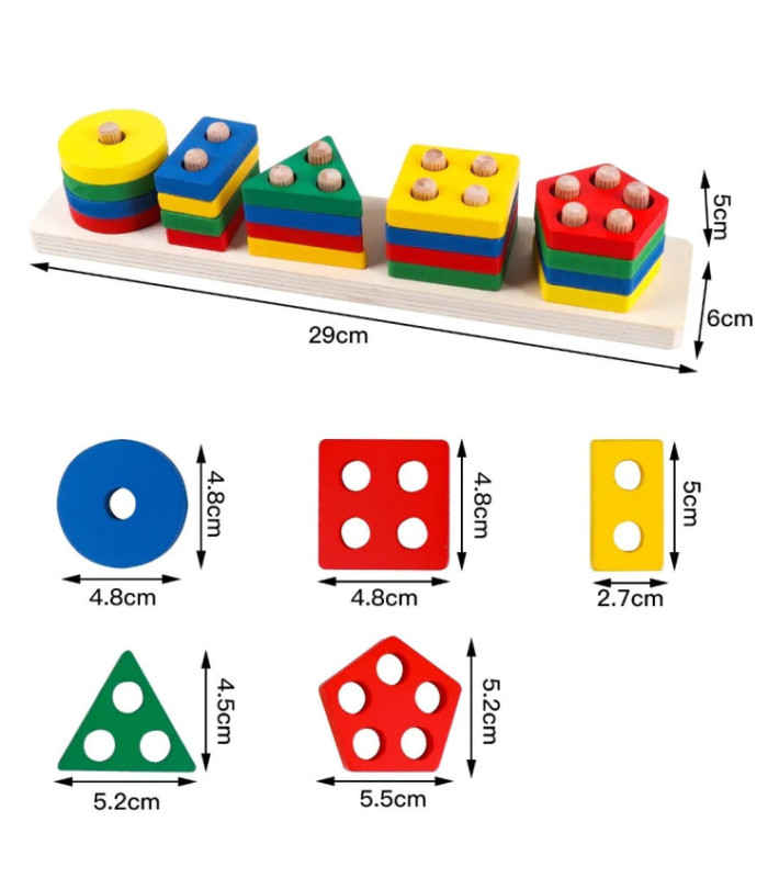 JUEGO DIDACTICO MADERA P/ ENCASTRE