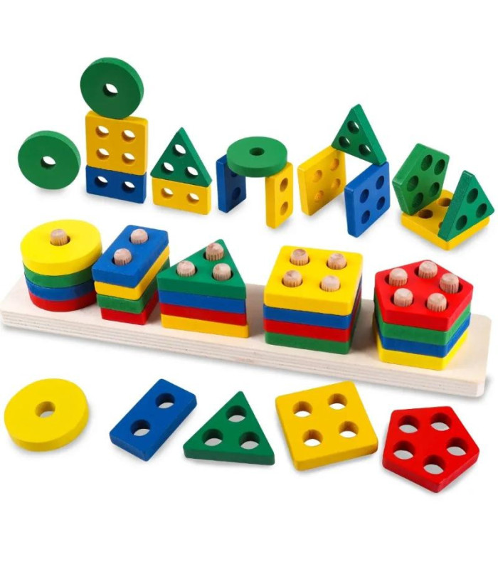 JUEGO DIDACTICO MADERA P/ ENCASTRE
