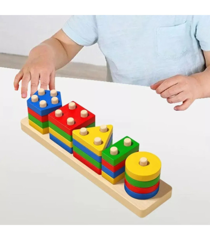 JUEGO DIDACTICO MADERA P/ ENCASTRE