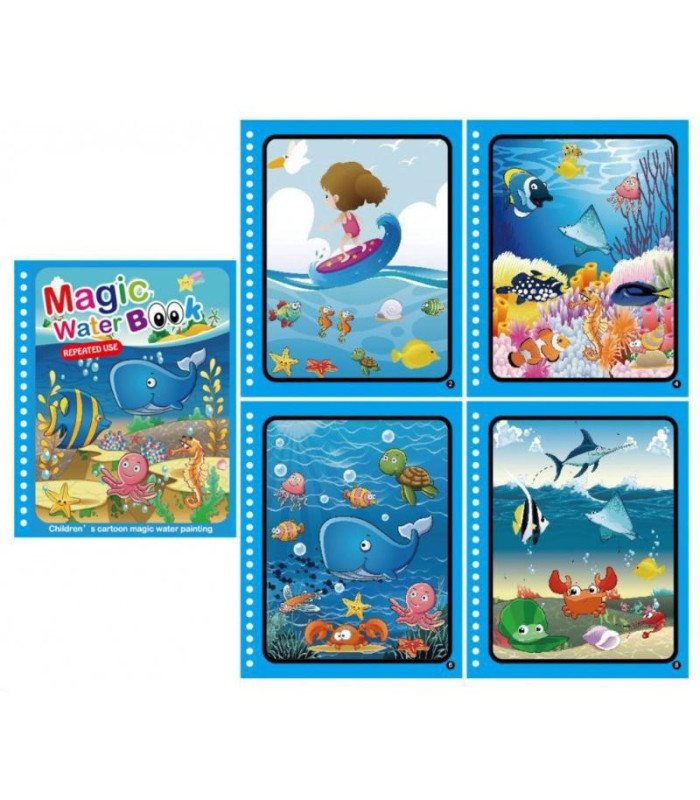 Libro magico pintado al agua con marcador