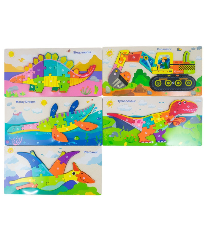 ROMPECABEZA MADERA COLORIDO ANIMALES SURTIDO 15x30