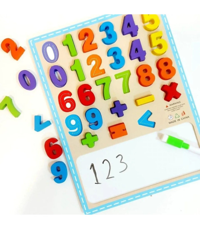 TABLERO NUMERO MAGNETICO CON MINI PIZARRA 30x22.5C
