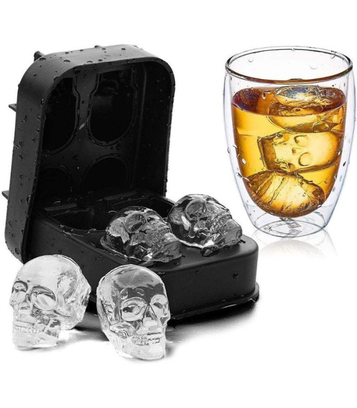 Molde de silicona para hielo calavera 11x7.5cm