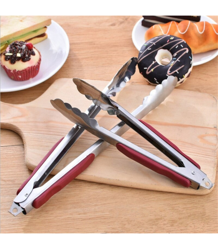 PINZA DE METAL MANGO ROJO 22CM