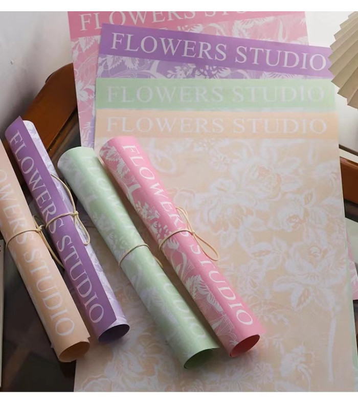 Papel coreano diseño flor 57x57cm 20 hojas