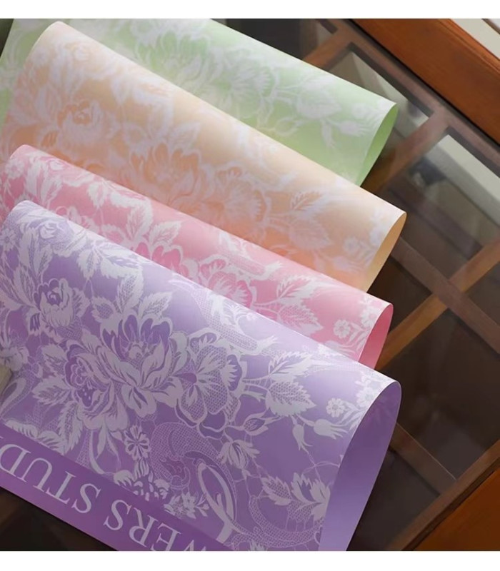 Papel coreano diseño flor 57x57cm 20 hojas