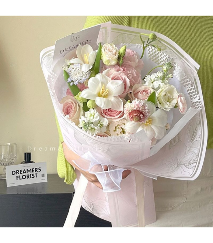 Papel coreano diseño flor 57x57cm 20 hojas