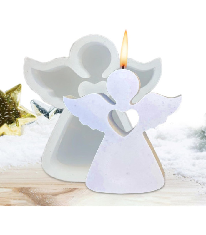Molde de silicona ángel con corazon 8.5x7.7cm