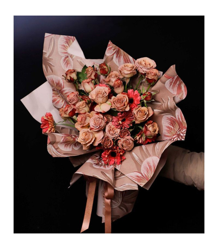 Papel coreano diseño flor 57x57cm 20 hojas