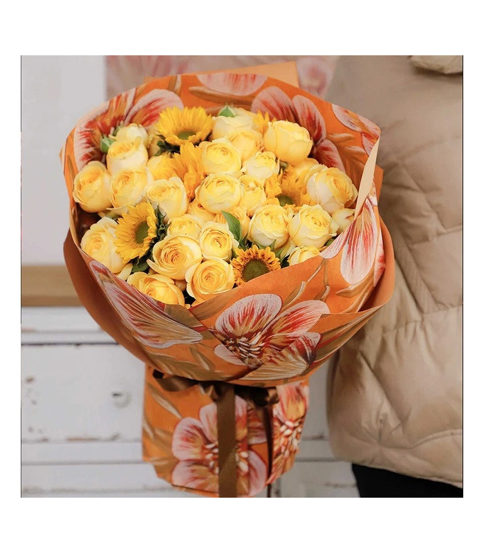 Papel coreano diseño flor 57x57cm 20 hojas