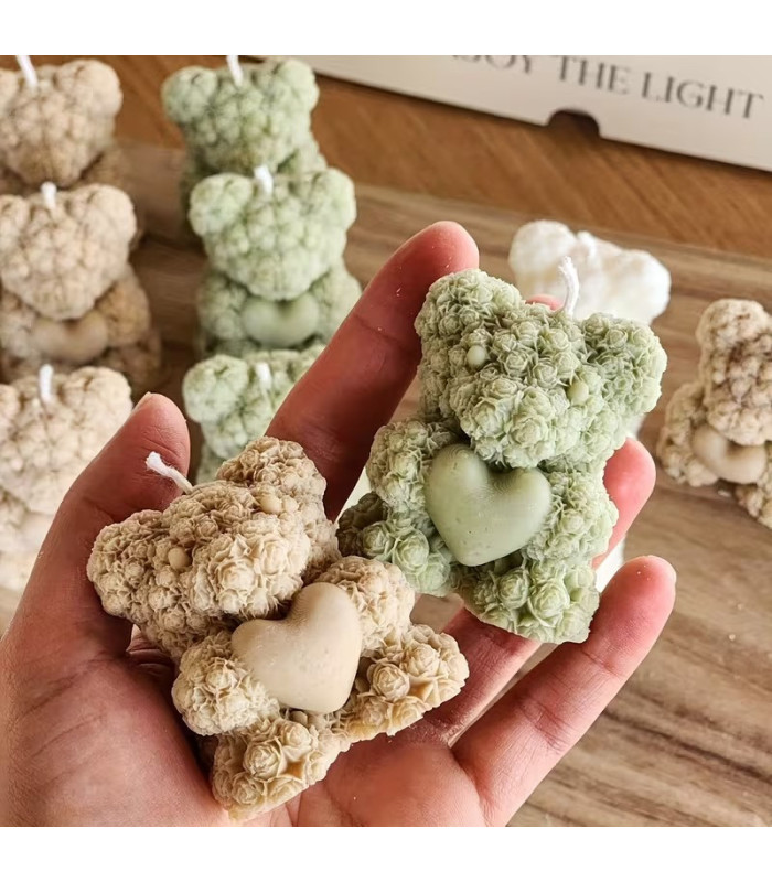 Molde de silicona oso con corazón 6.8x5.9cm