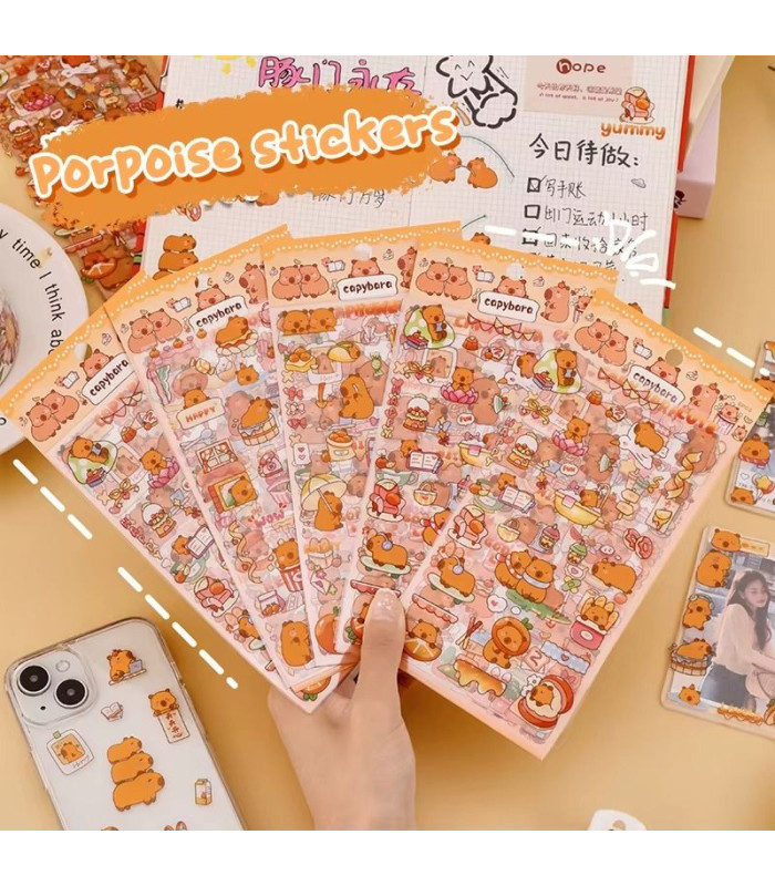 STICKER CAPYBARA 4 HOJAS SZ-427