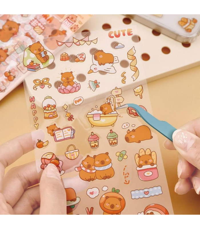 STICKER CAPYBARA 4 HOJAS SZ-427