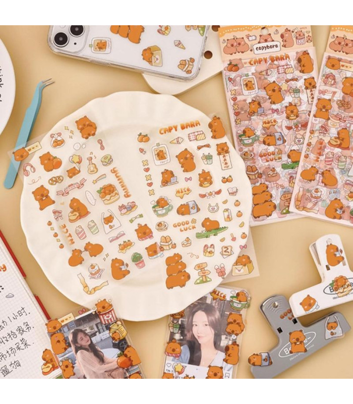 STICKER CAPYBARA 4 HOJAS SZ-427