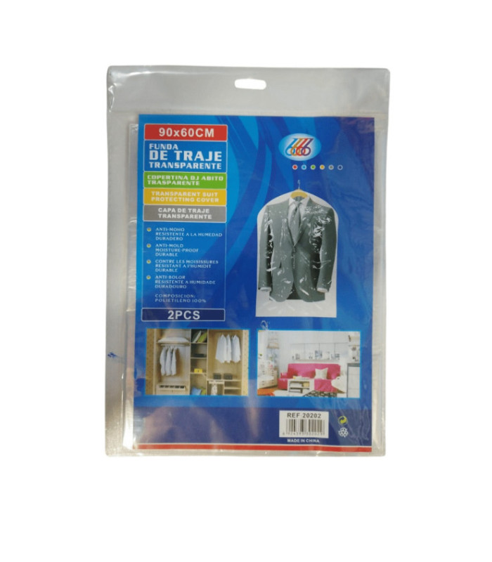 Bolsa funda para traje transparente 60x90CM