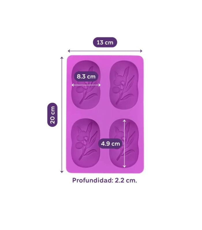 MS JABON OVALADO 4 DIV 20x13CM