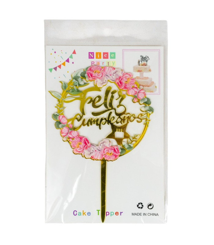 TOPPER ACRILICO FLORES