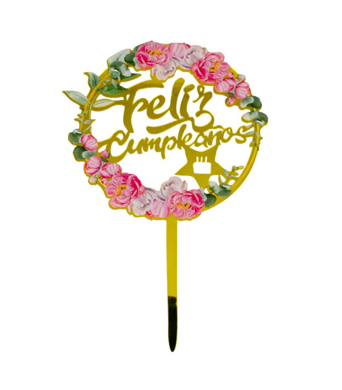 TOPPER ACRILICO FLORES