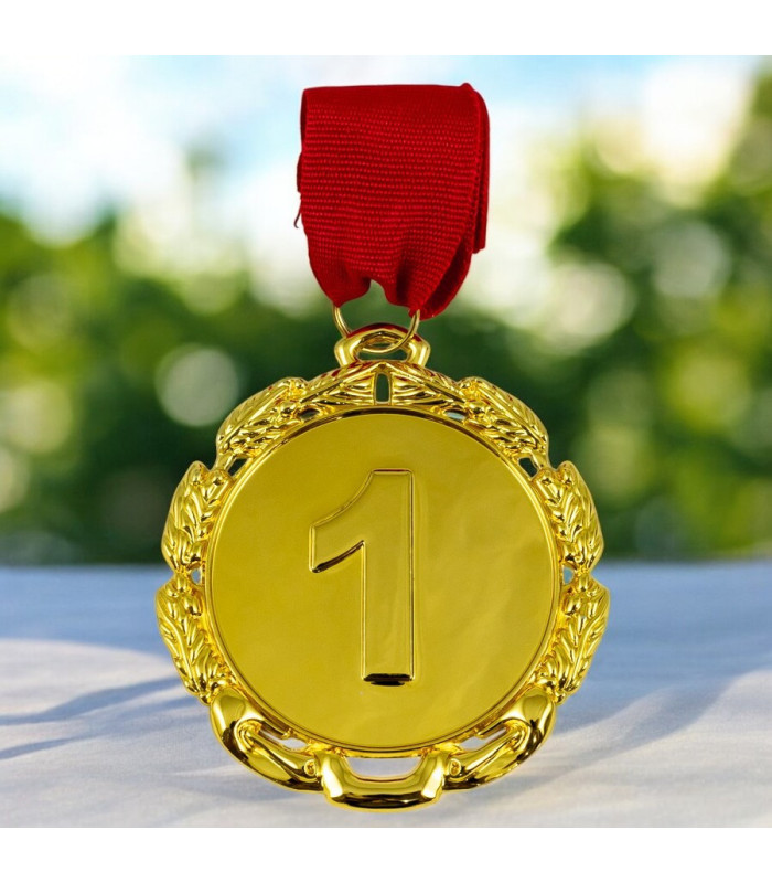 MEDALLA METALICA 6.5CM PUESTO 1 ORO