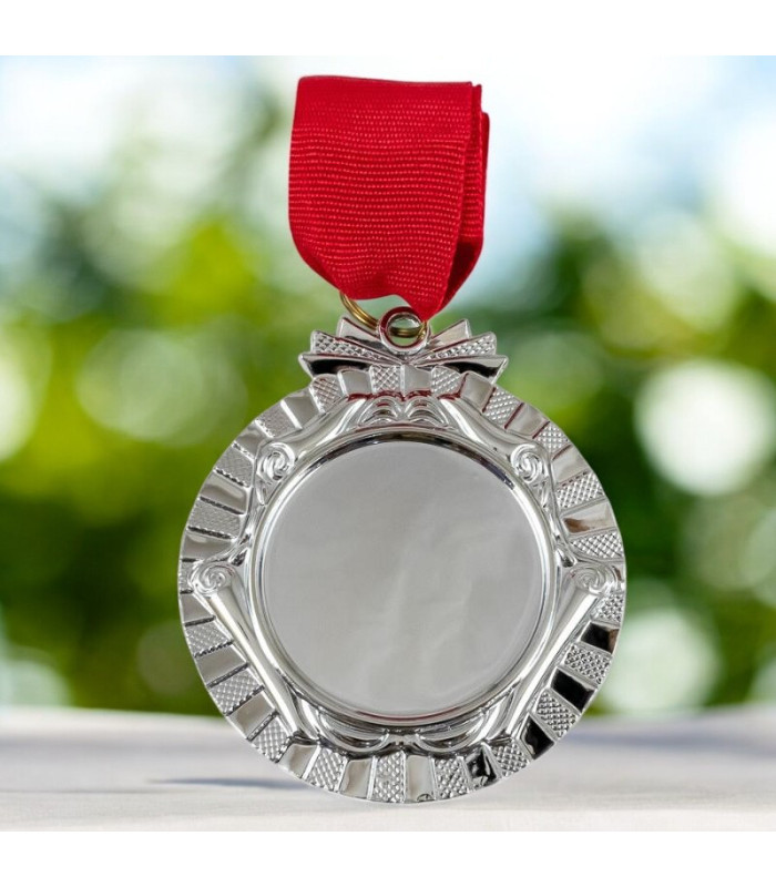 MEDALLA METALICA 6.5CM PLATA