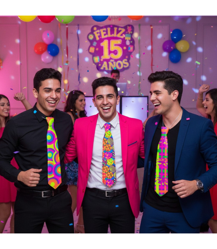 CORBATA PLASTICA DE COTILLON 6PCS