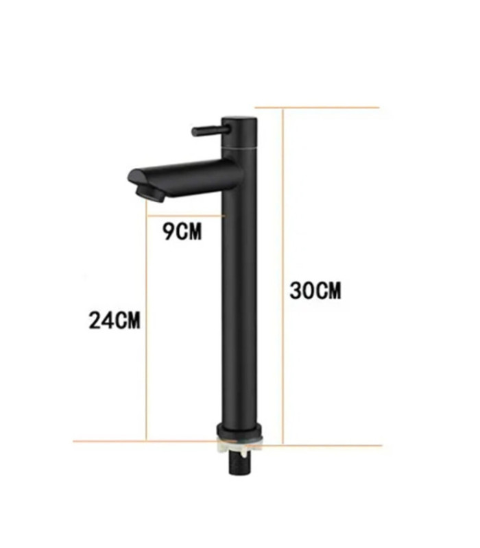 GRIFO LAVATORIO ALTO FRIOW-39-1 30CM NEGRO TESO