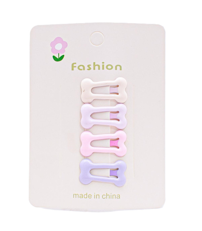 Hebilla tictac tono pastel 4 piezas