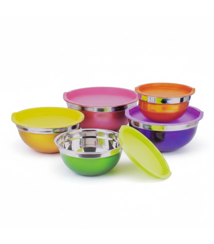 Juego de bowl con tapas inox 5pc
