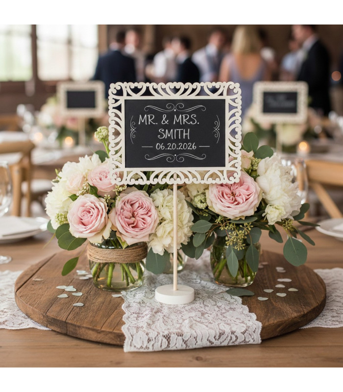 Mini pizarra de madera decorativa 29x15cm