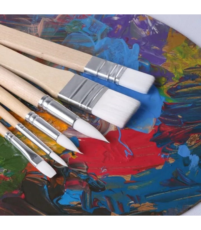 Set de pinceles mango de madera 6pc GIORGIONE