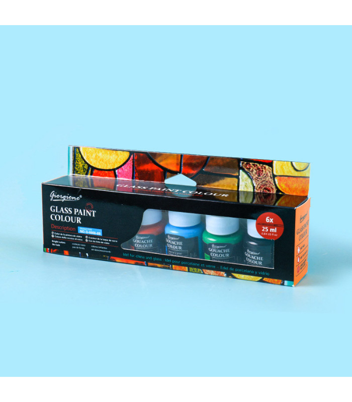 Pintura para vidrio 25ml 6 piezas