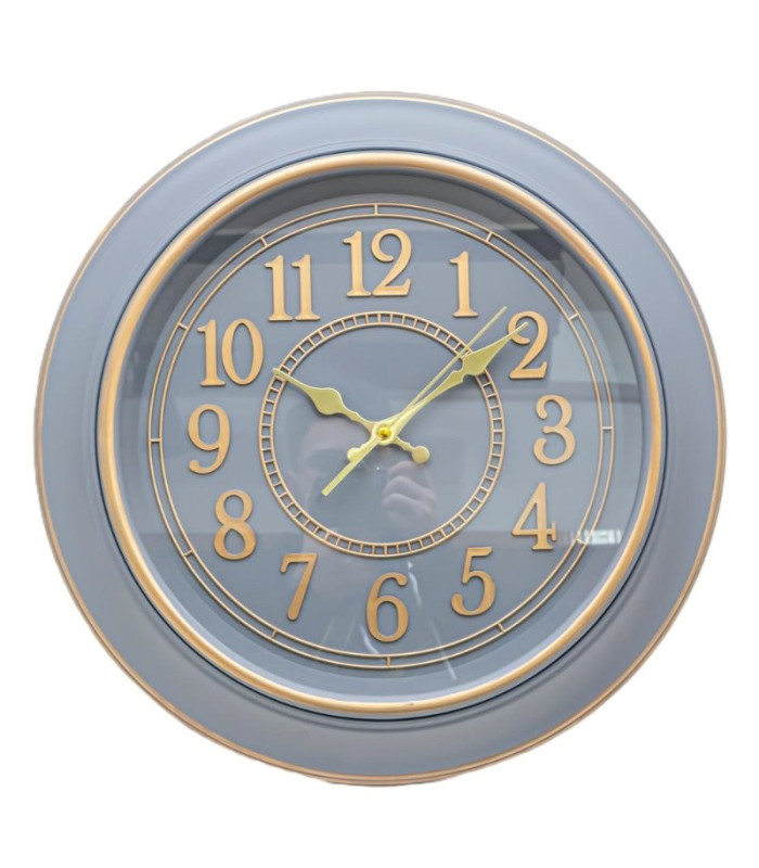 Reloj de pared borde dorado 45x45x5.2cm