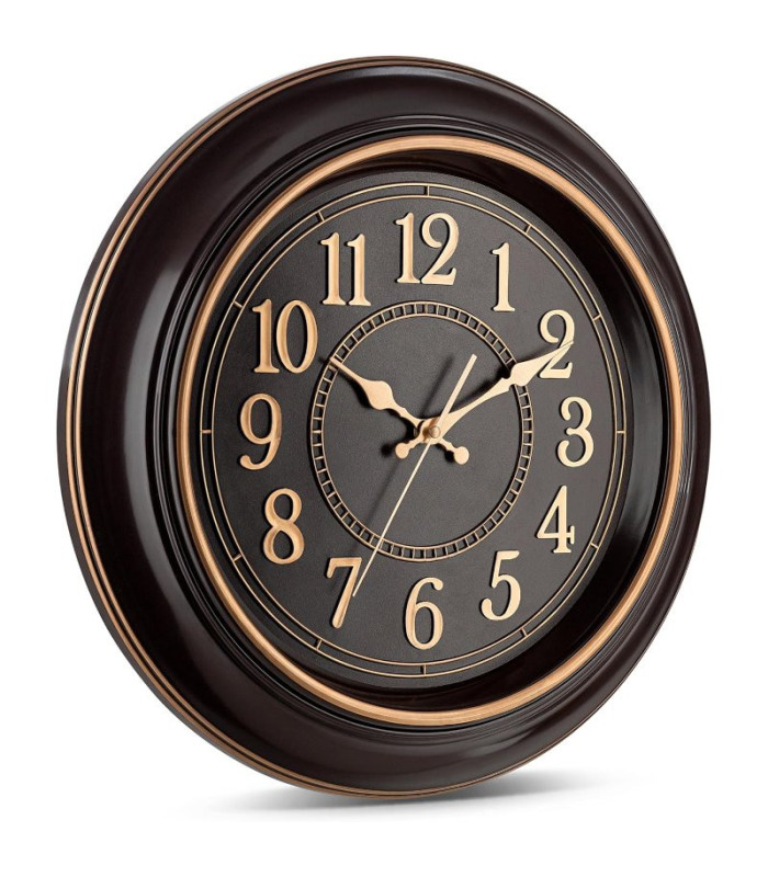 Reloj de pared borde dorado 45x45x5.2cm