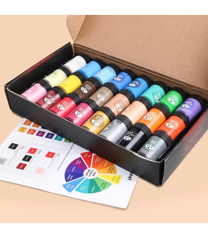 Pintura acrilica 25ml 24pc 6 pinceles GIORGIONE