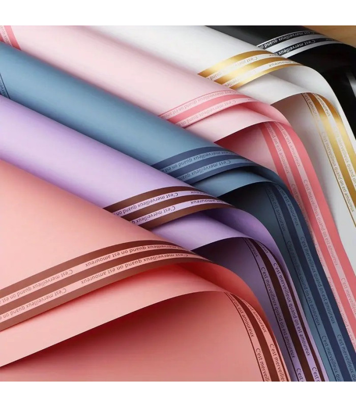 PAPEL COREANO BORDE LETRA FRANCESA 57CM 20PCS