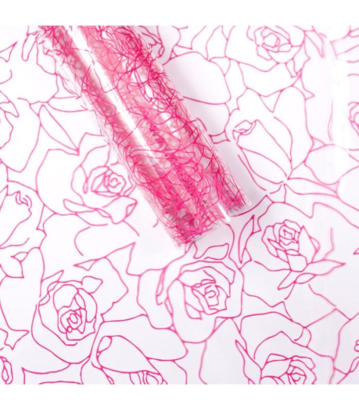 PAPEL COREANO ROSAS TRANSPARENTE 57CM 20PCS