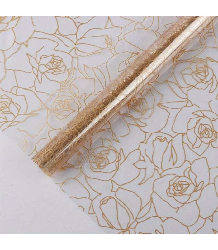 PAPEL COREANO ROSAS TRANSPARENTE 57CM 20PCS